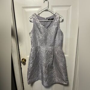 Glamour by Gabriella Sky vintage Silver Textured Mini Dress with pink accent